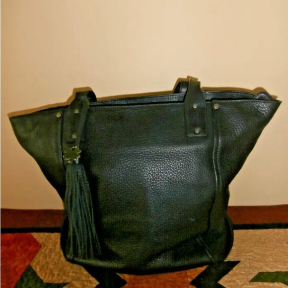 LUCKY BRAND Group Hayes Tote! BUTTERY SOFT PEBBLED LEATHER LARGE TRAVEL~BLACK - Picture 6 of 11